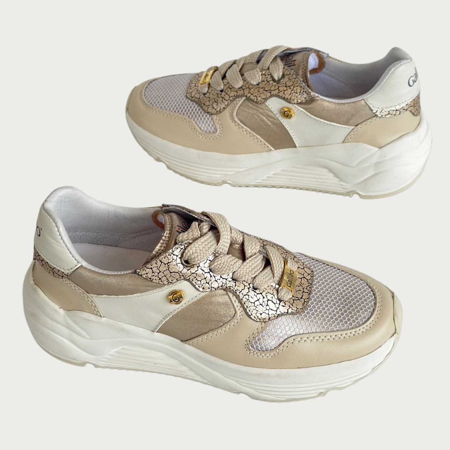 Tenis en cuero color beige Ref : NIZAMPBE4