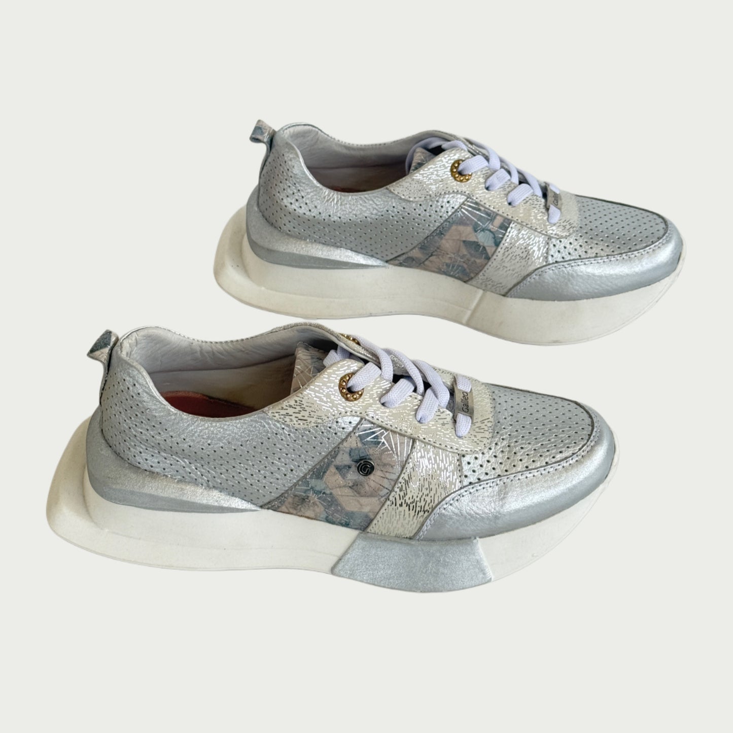Tenis en cuero plata x folia Ref: DP141NGP4