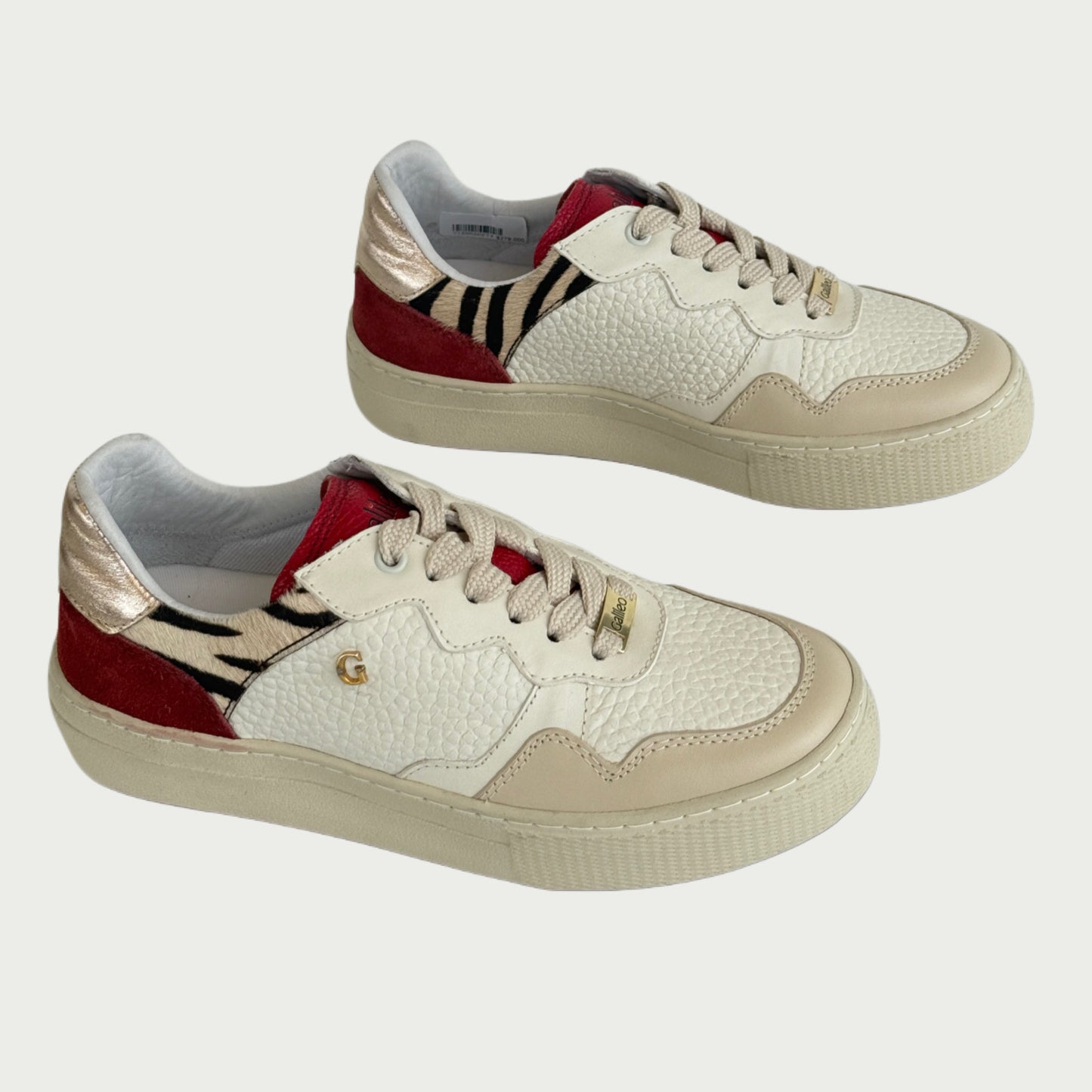 Tennis en cuero beige por vinotinto Ref: VIENNAMPT