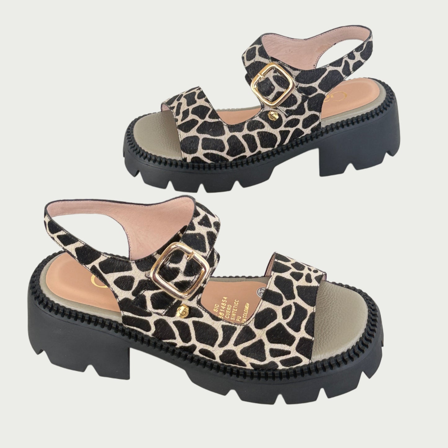 Sandalias en cuero pelo jirafa Ref: 662