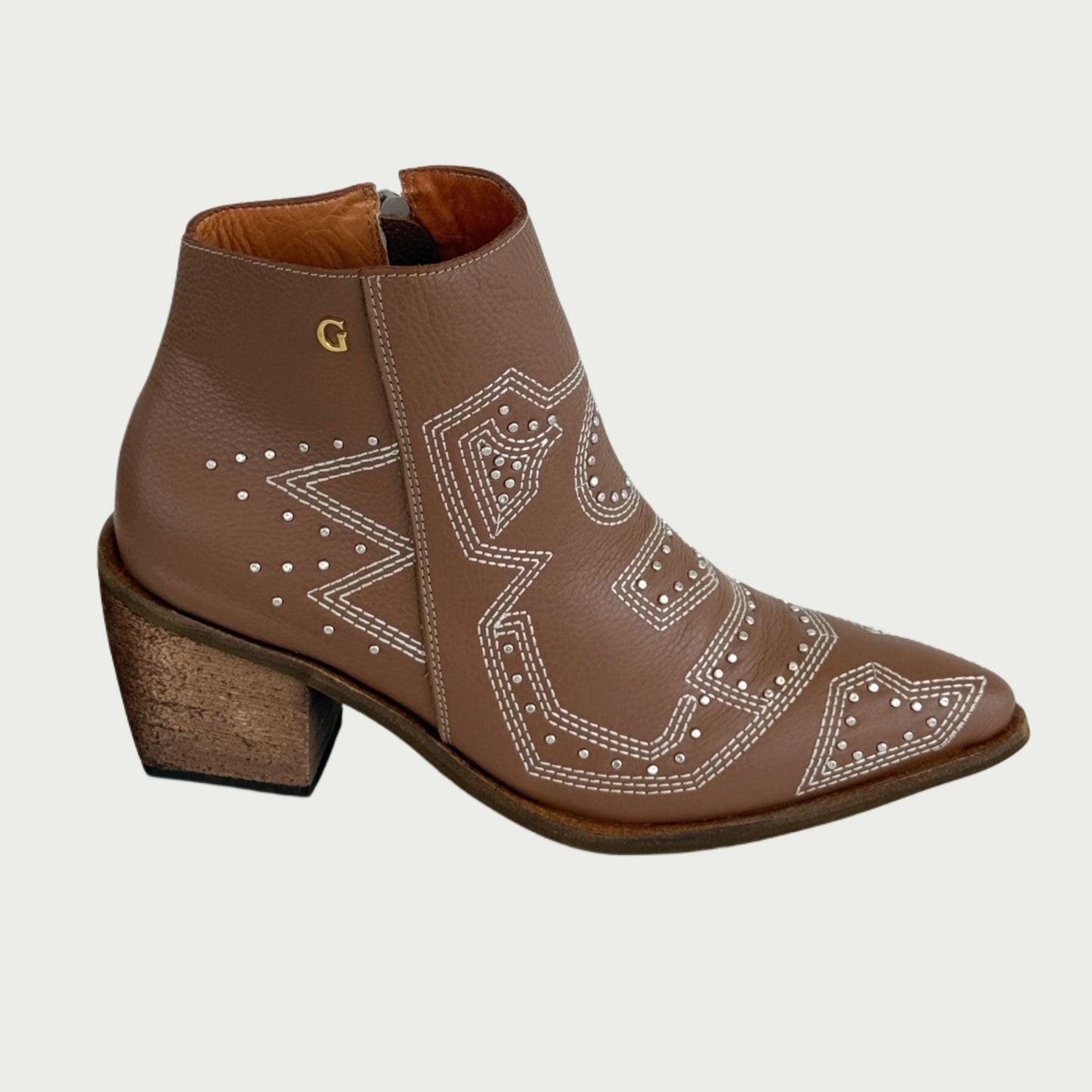 Botines en cuero miel x taches Ref: 1691XP