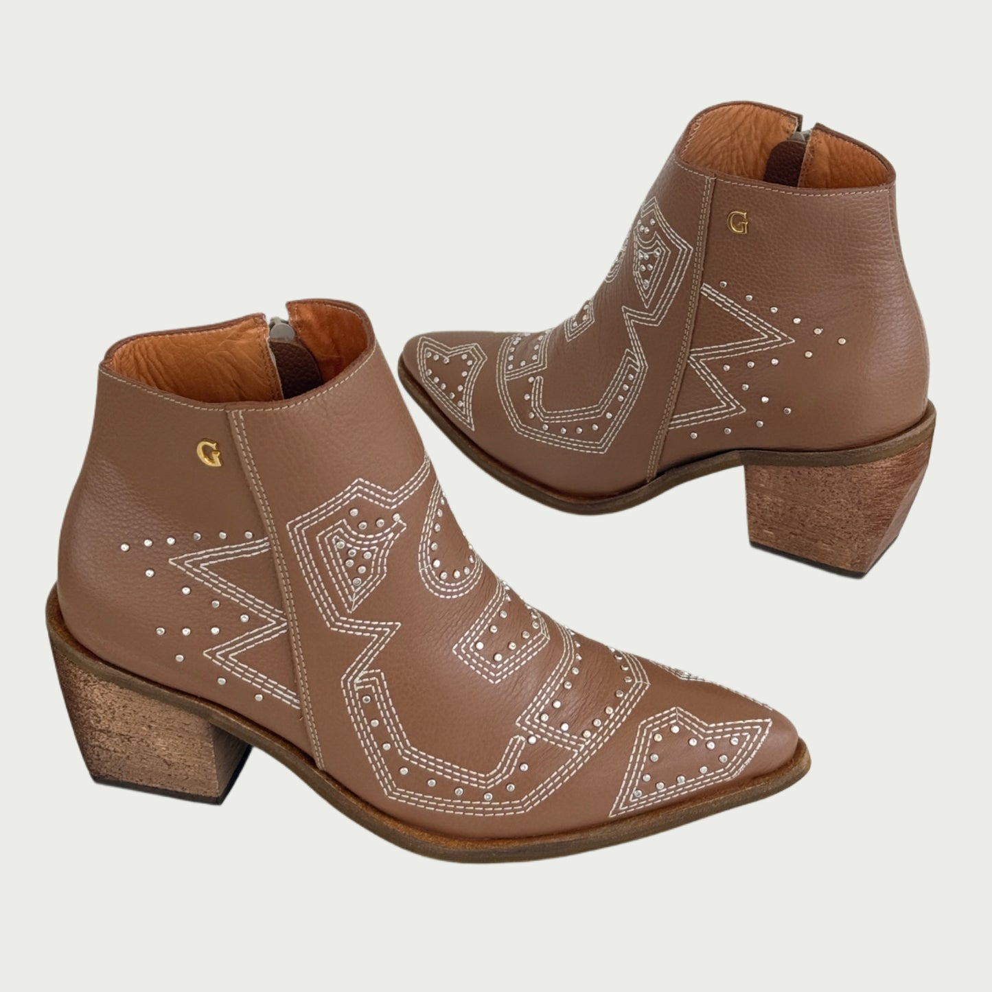 Botines en cuero miel x taches Ref: 1691XP
