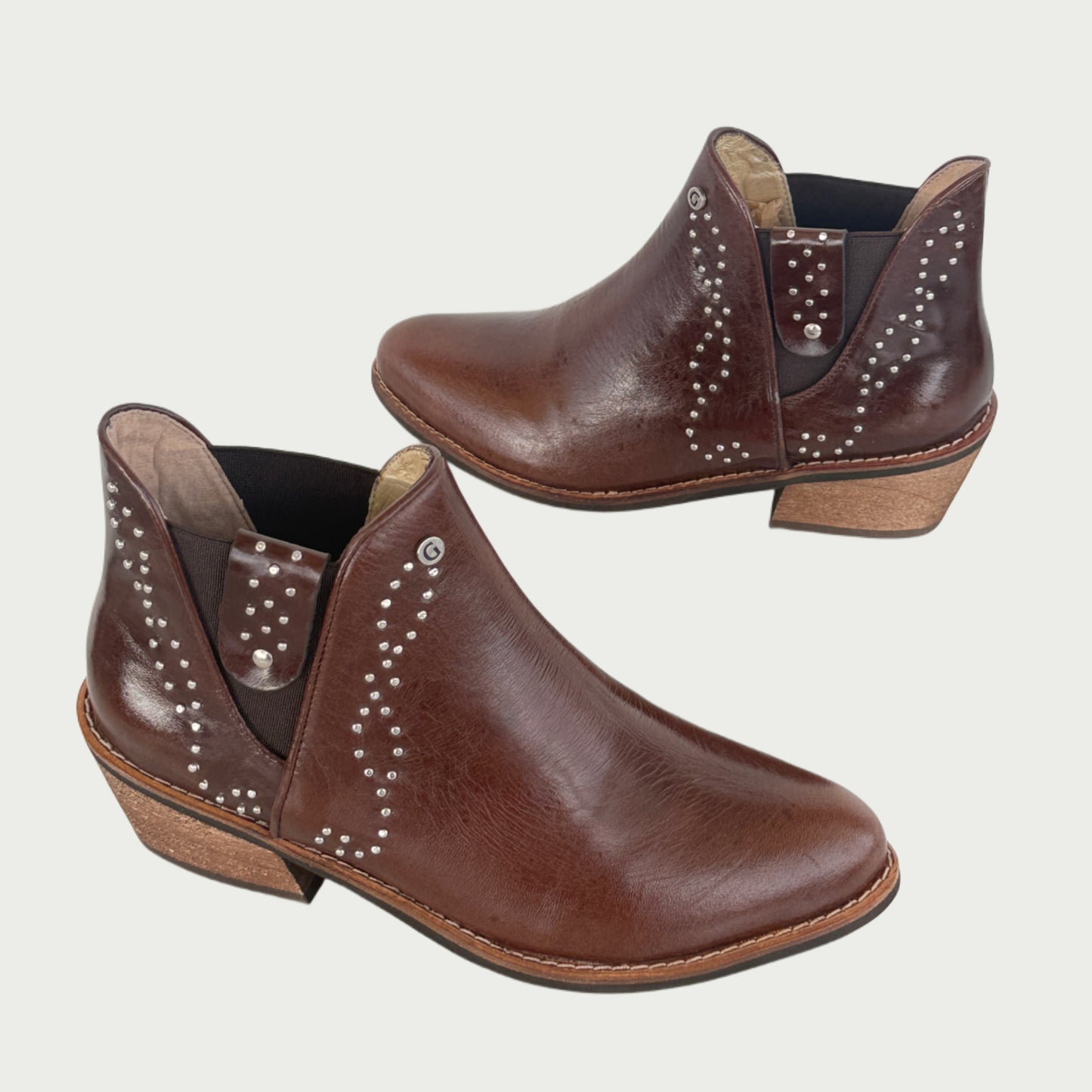 Botines en cuero café x taches Ref: 1588WPCF