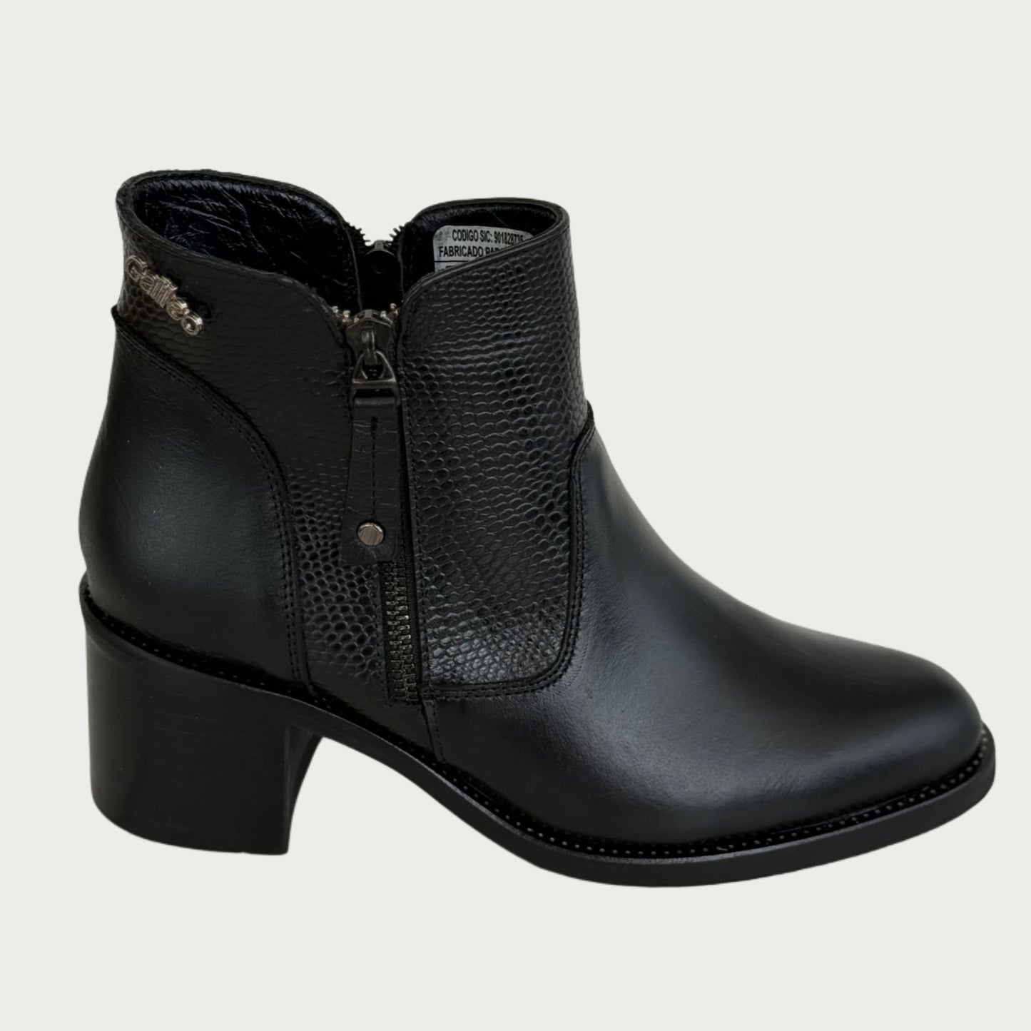 Botines en cuero negro Ref: 6450