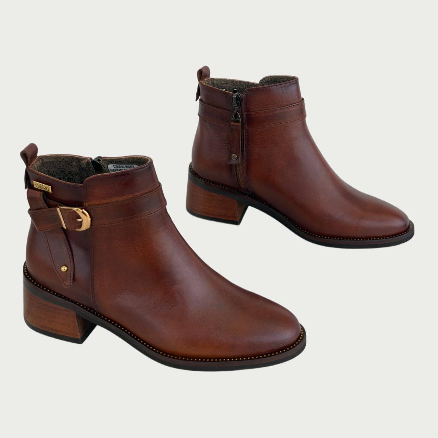 Botines en cuero miel Ref: 6482