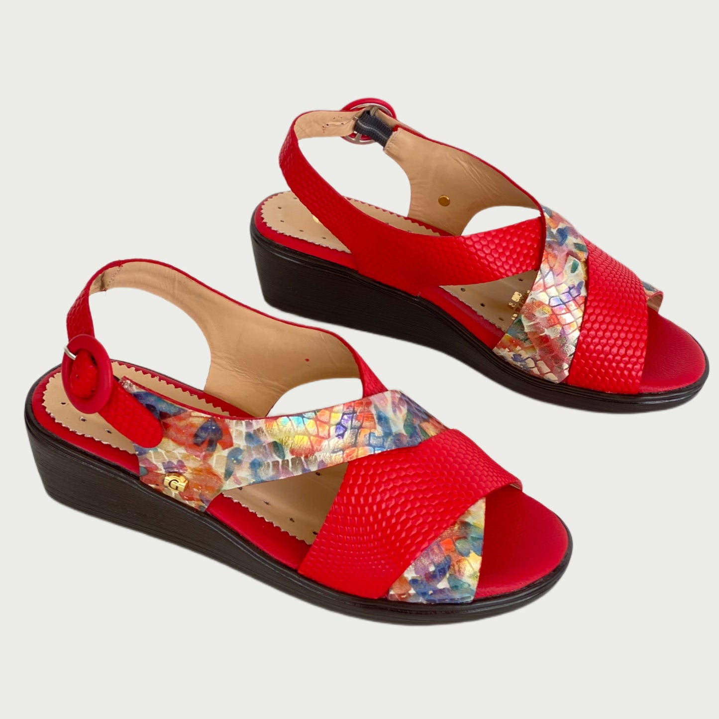 Sandalias en cuero rojo Ref: 4129NPR
