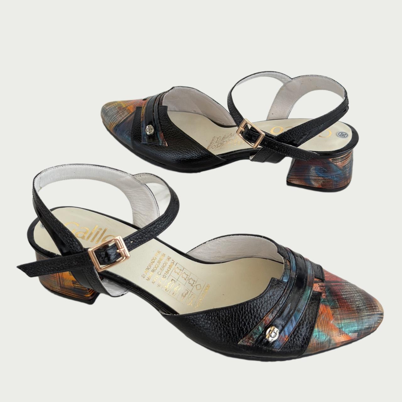 Zapatos en cuero negros x folia Ref: ZB443XPN