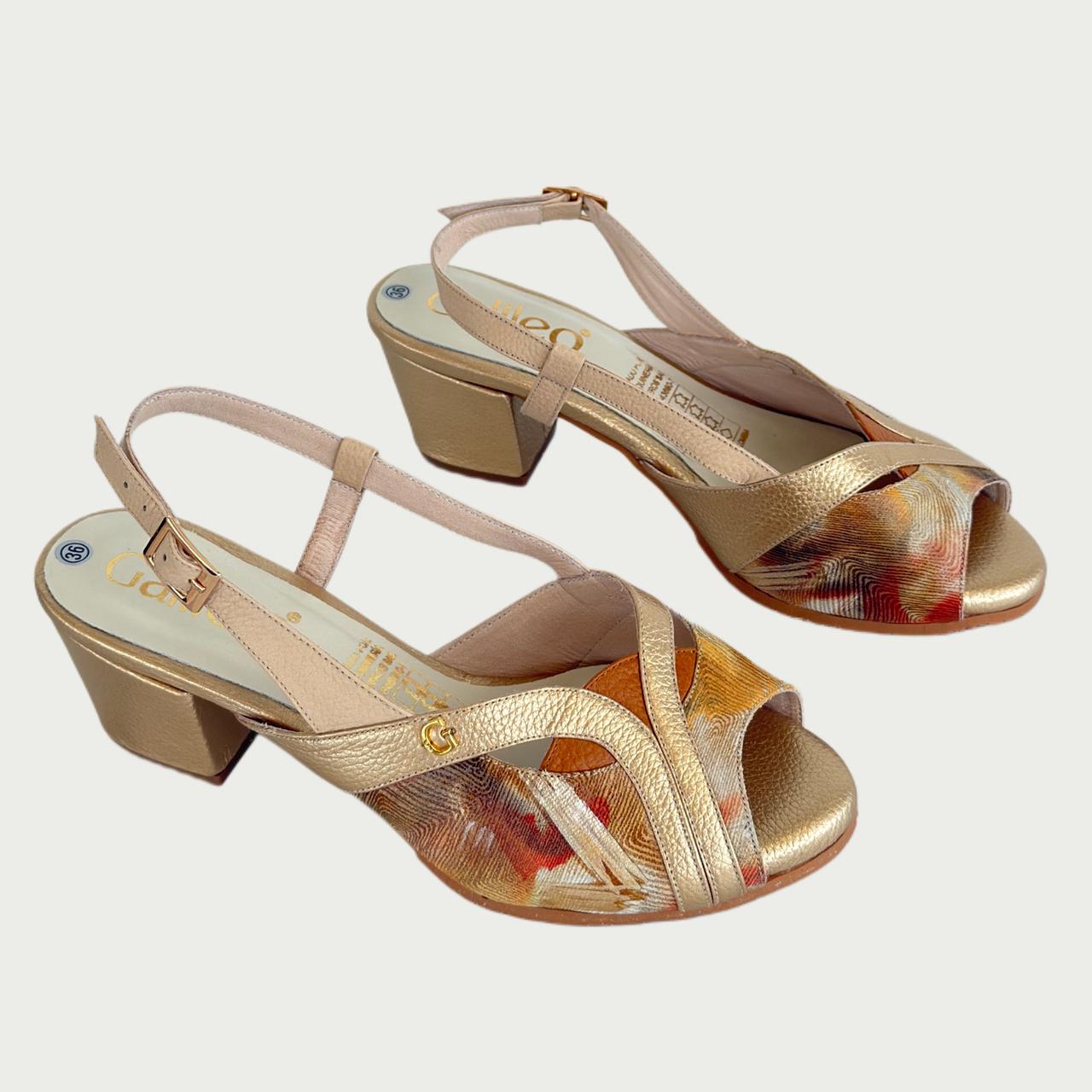 Sandalias en cuero dorado Ref: SA241XPO