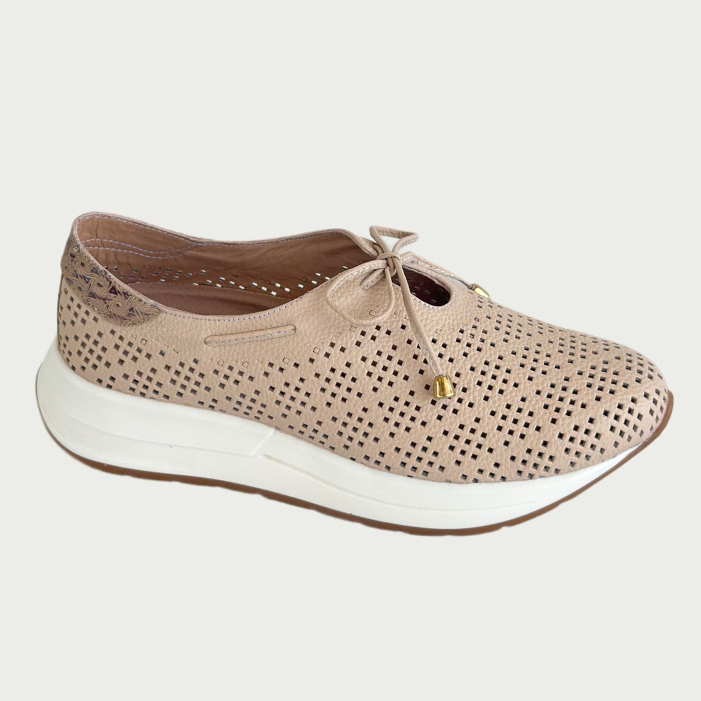 Tenis en cuero bambi nude Ref: T5162