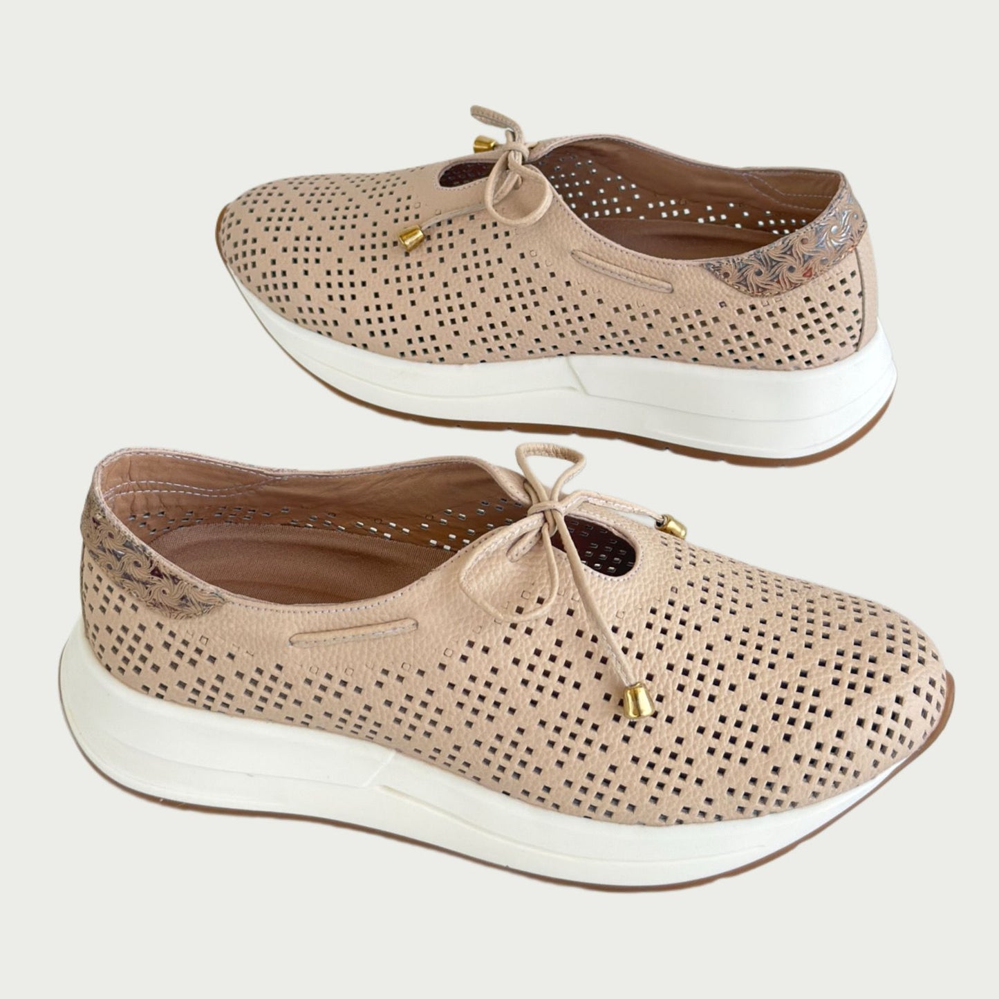 Tenis en cuero bambi nude Ref: T5162