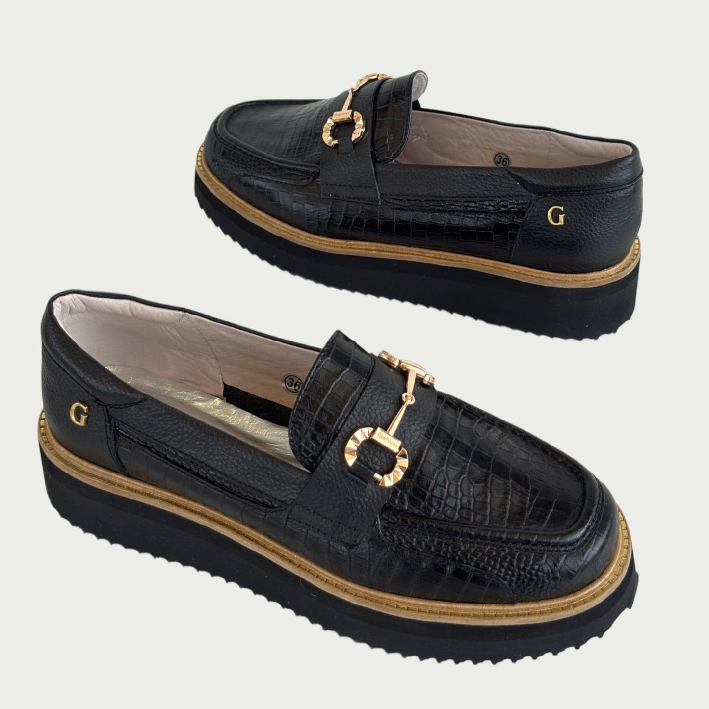Mocasines en cuero negro 6316XFN
