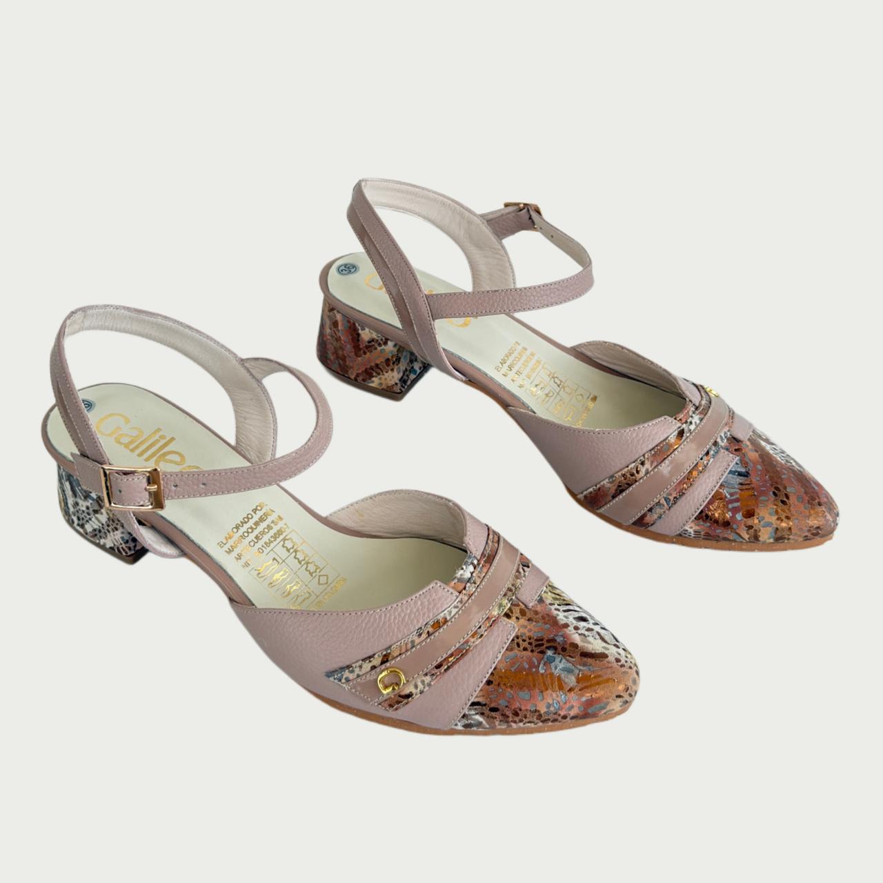 Zapatos en cuero taupe calido x folia Ref: ZB443XNU