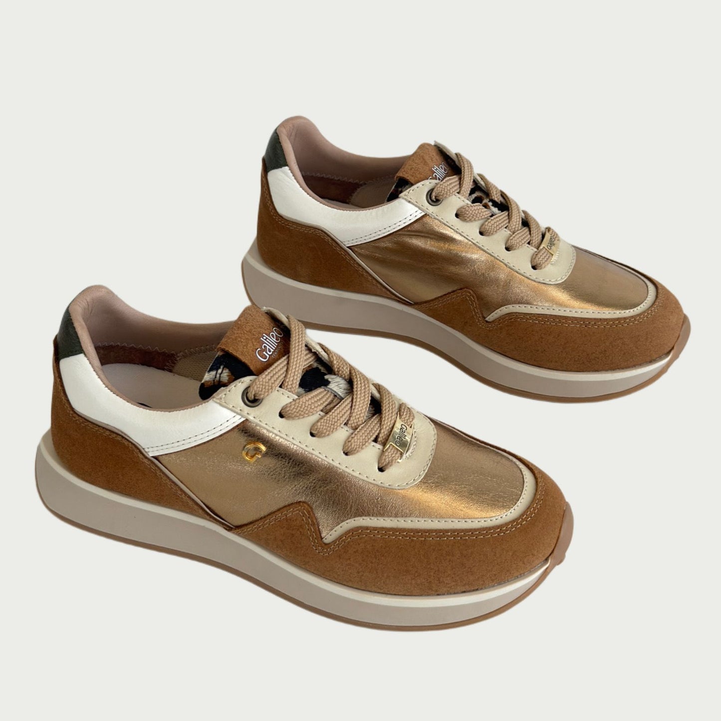 Tennis en cuero dorado x miel Ref: COMFOXPOR