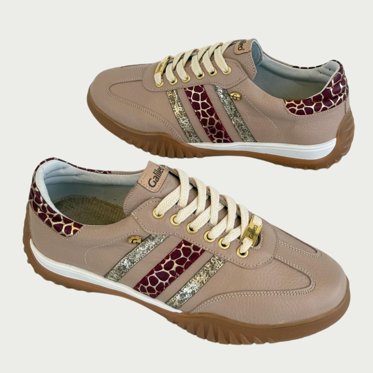 Tennis en cuero taupe x rosse Ref: SV37XPNV