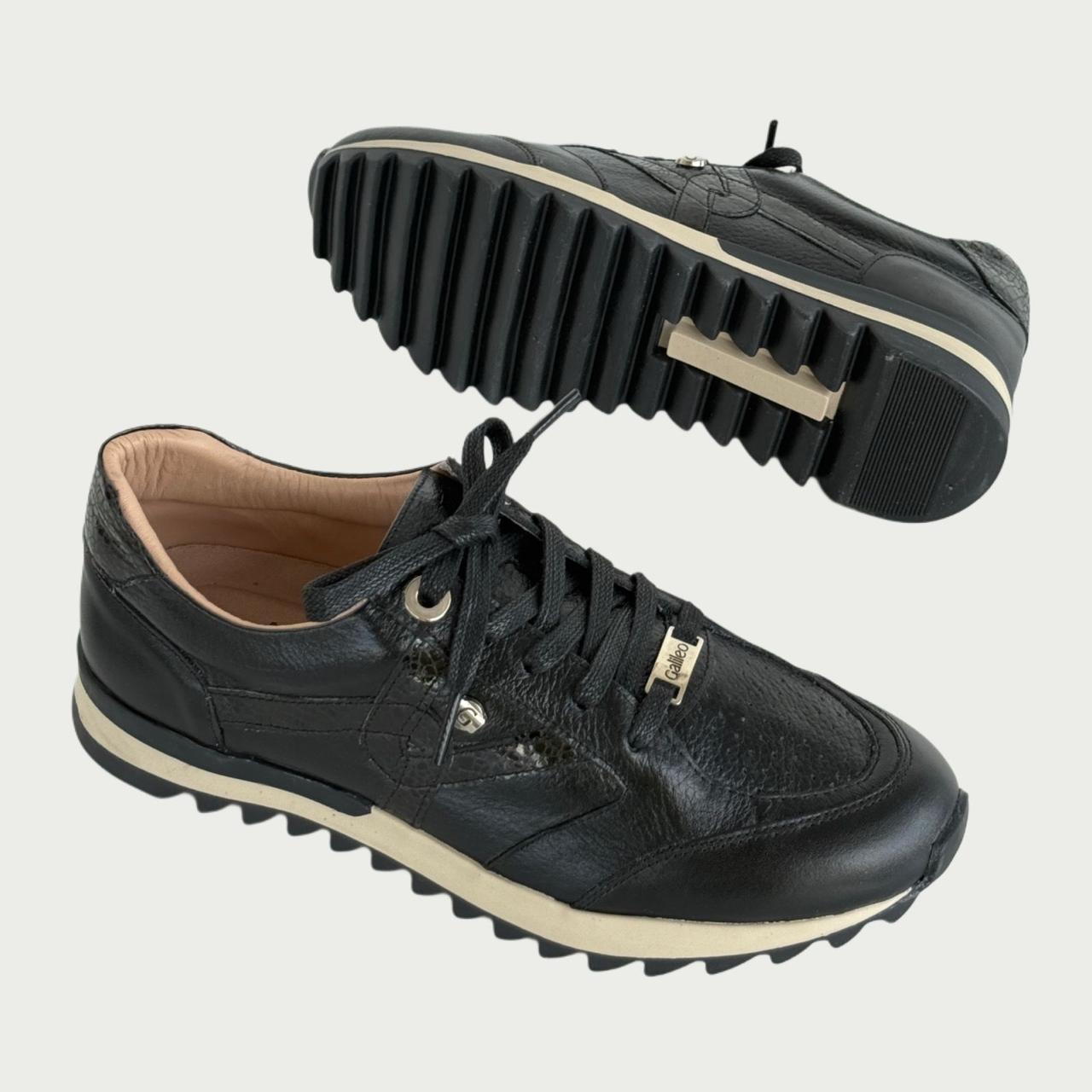 Tennis en cuero negro x folia Ref: T2031XPNG