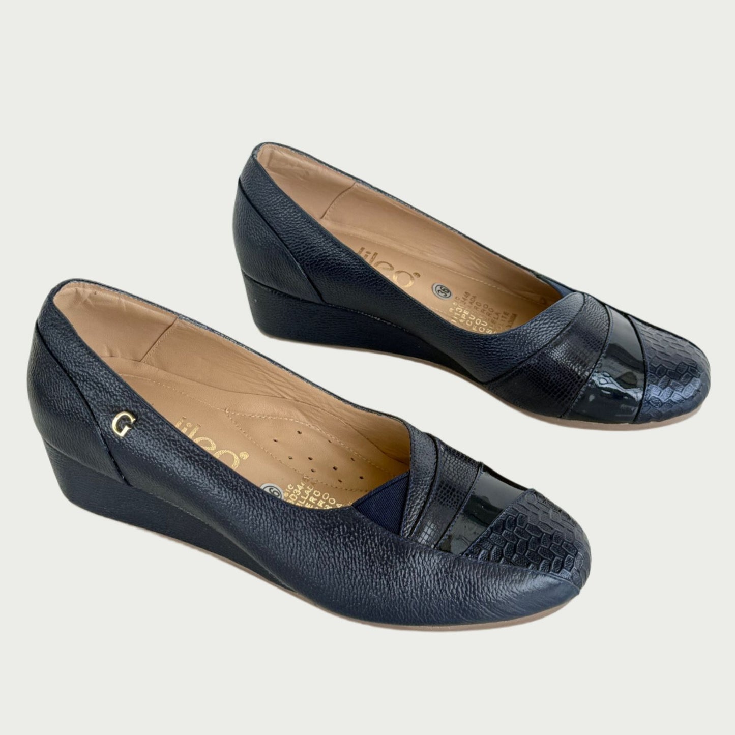 Zapato en cuero azul 1194XPAZ