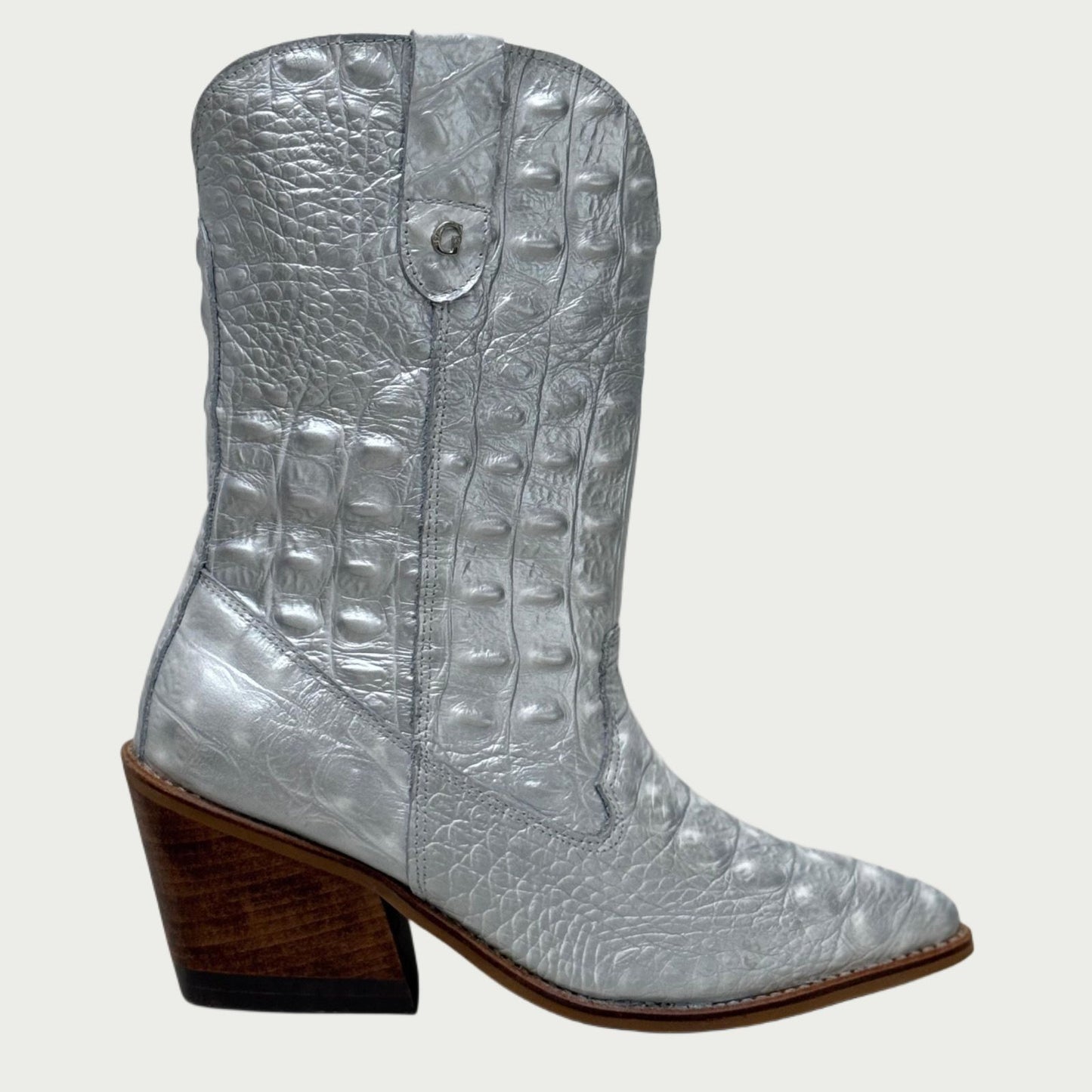 Bota texana en cuero plateado Ref: 1693