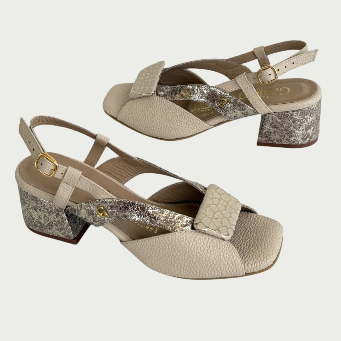 Sandalia en cuero nude x folia Ref: 243XPCA