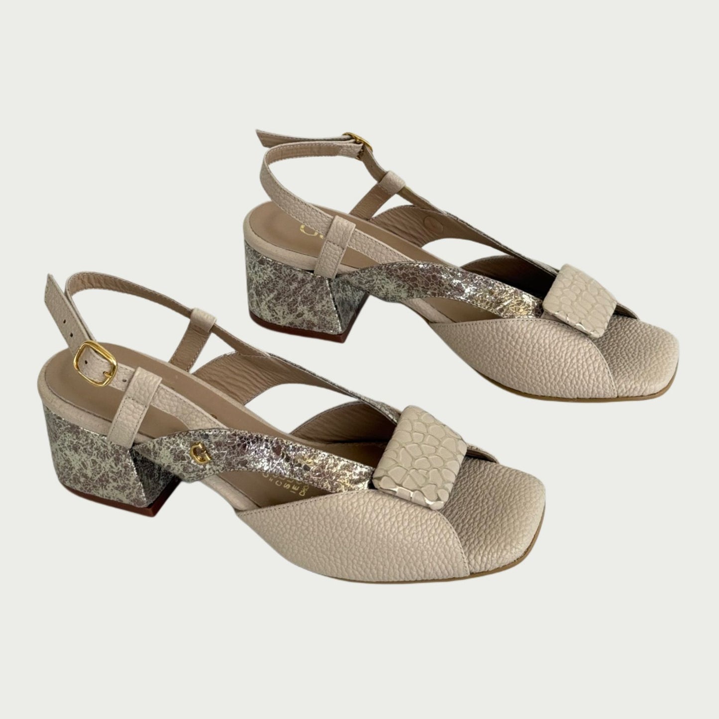 Sandalia en cuero nude x folia Ref: 243XPCA