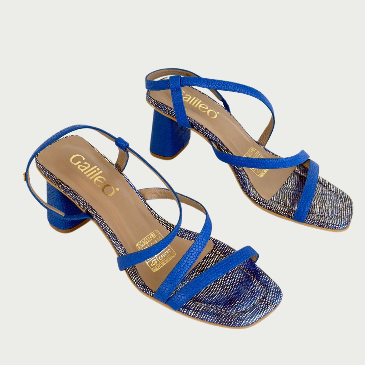 Sandalias en cuero azul Ref: 1719NZ