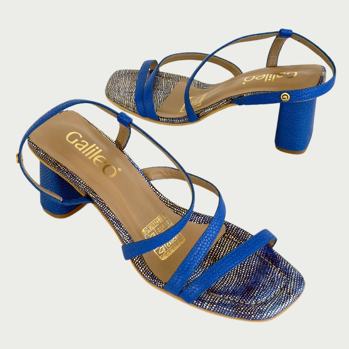 Sandalias en cuero azul Ref: 1719NZ
