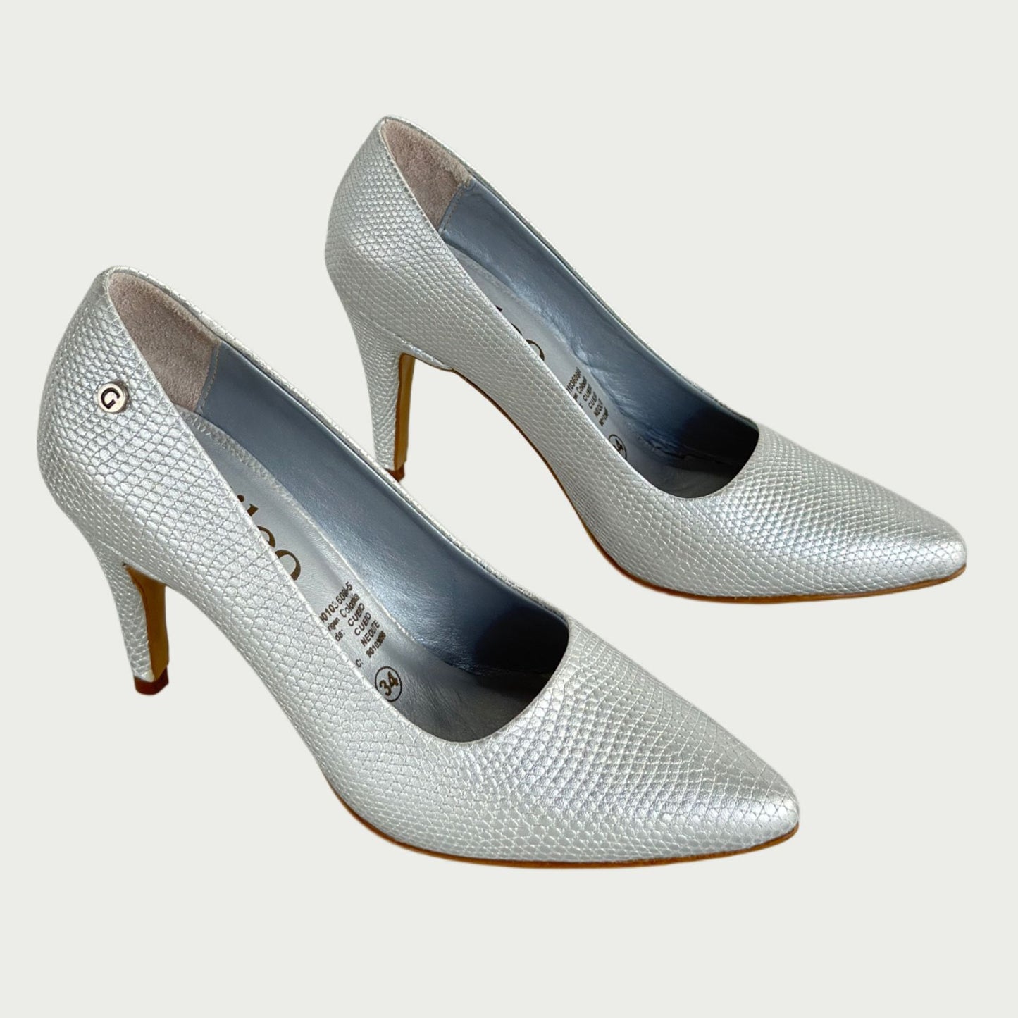 Stilettos en cuero plateado Ref: 3400NYP