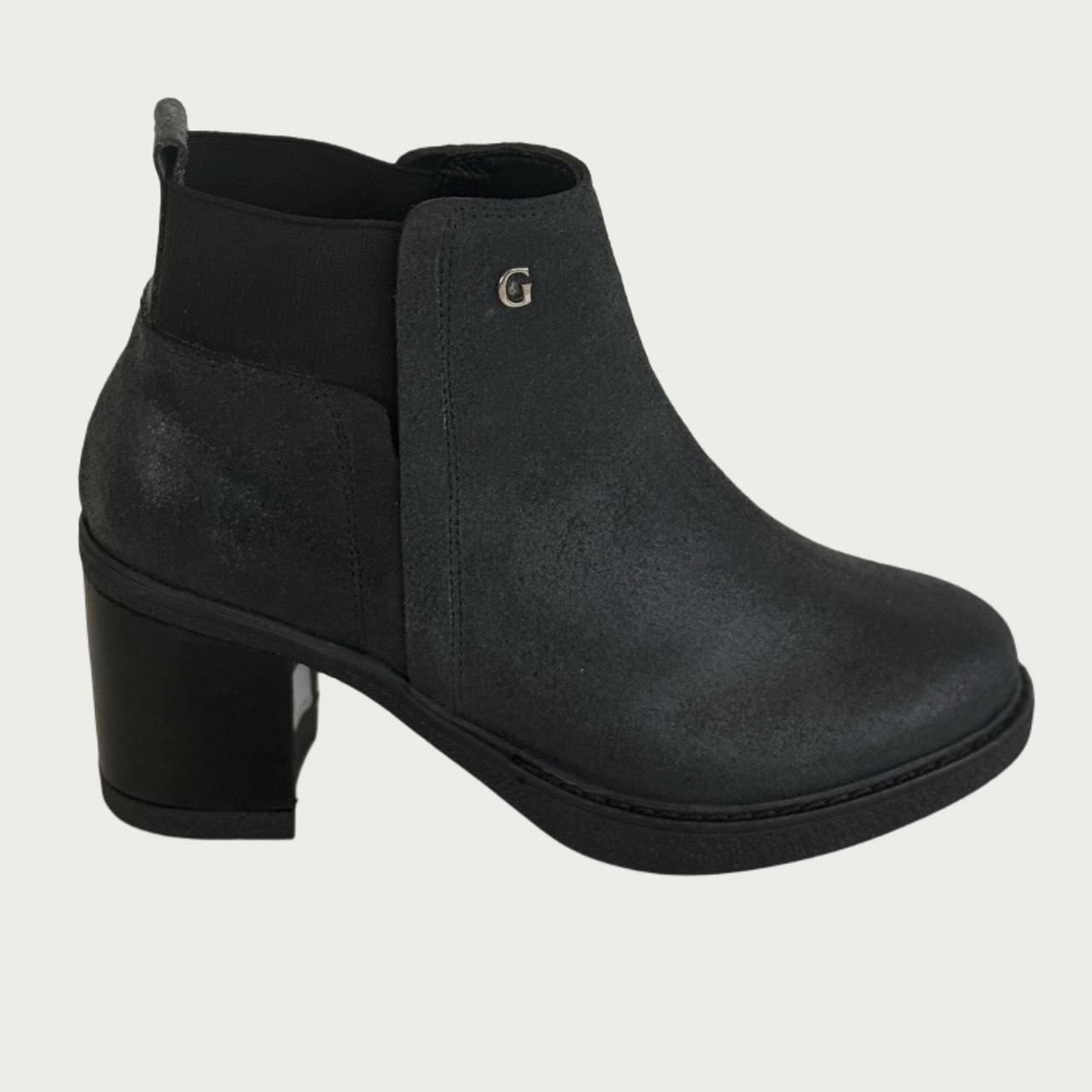 Botin en cuero carnaza craquelado negro Ref: 1764XPNG