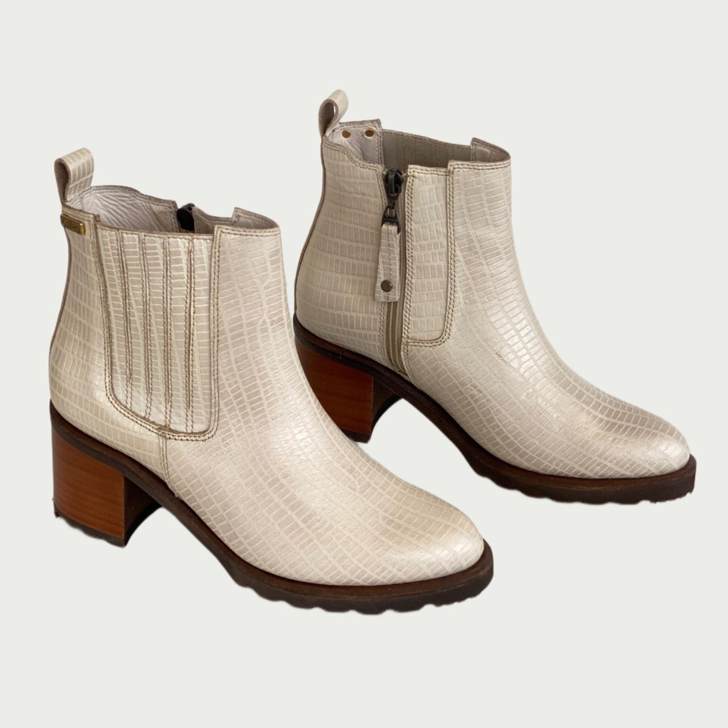 Botines en cuero beige Ref: 6268NPTA
