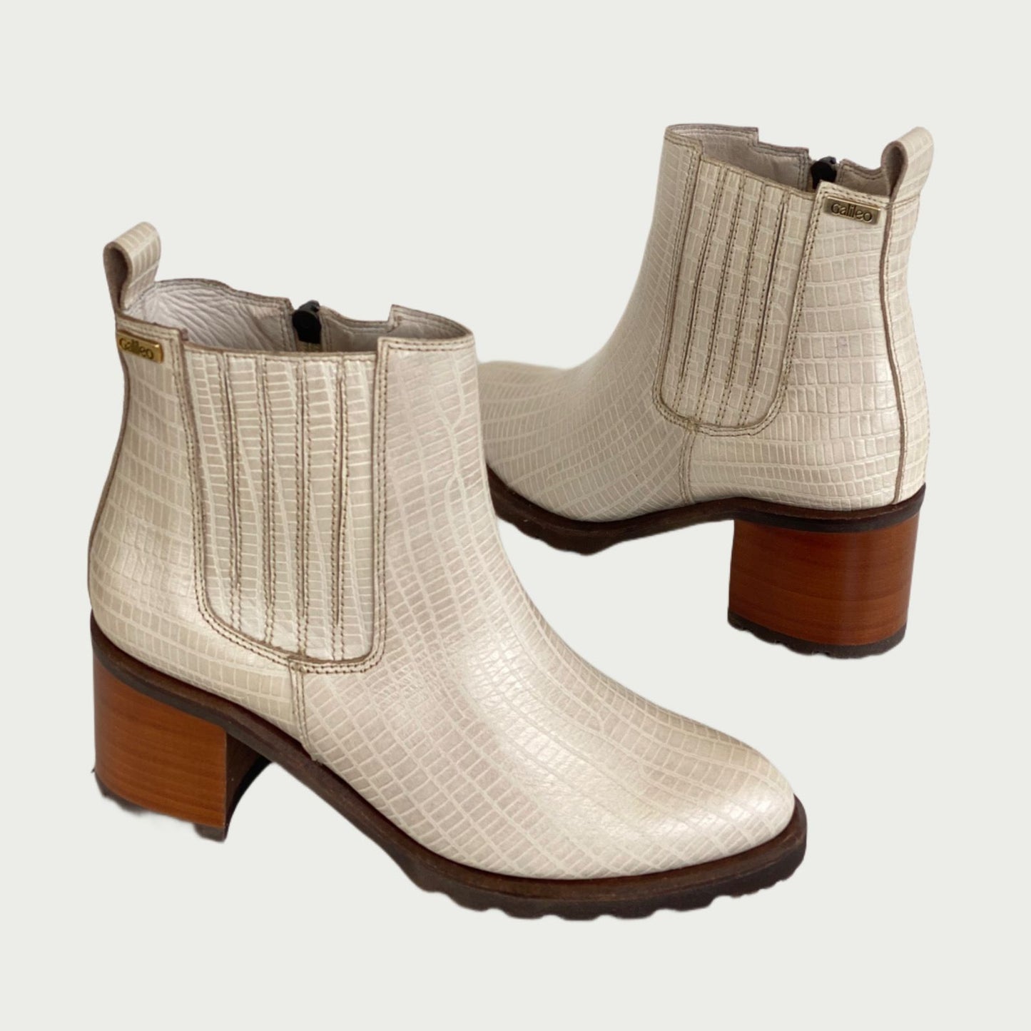 Botines en cuero beige Ref: 6268NPTA