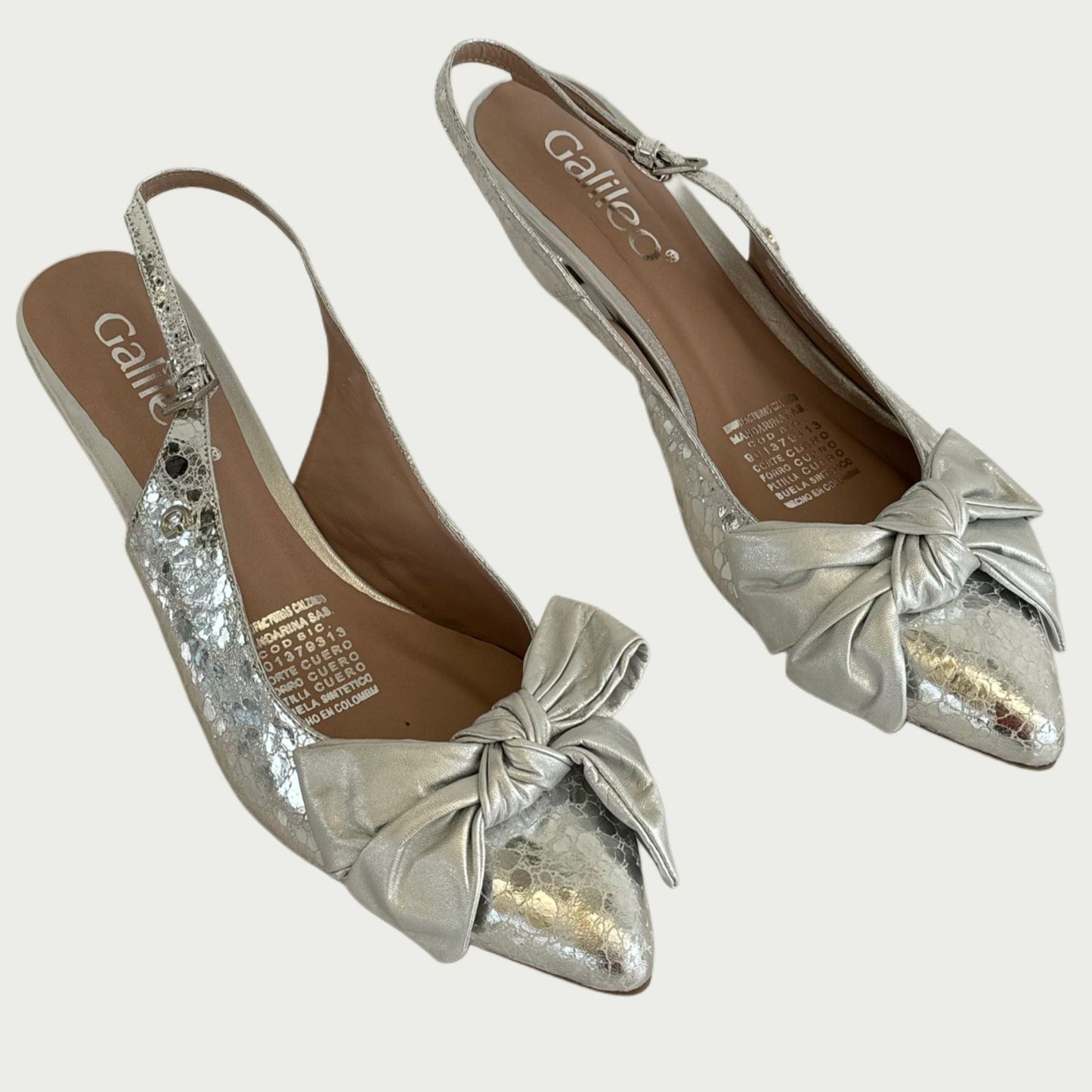 Zapatos en cuero plateado Ref: 6224NPPL4