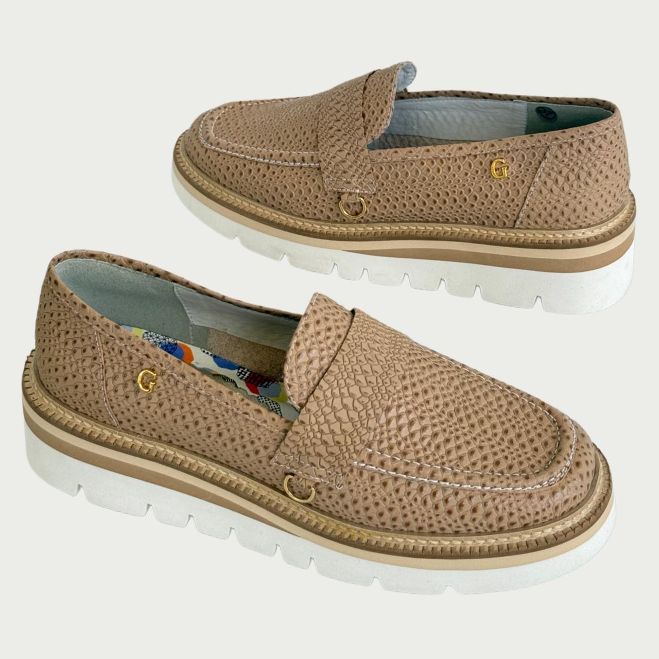 Mocasines en cuero cafe x folia Ref: 6105NPT37