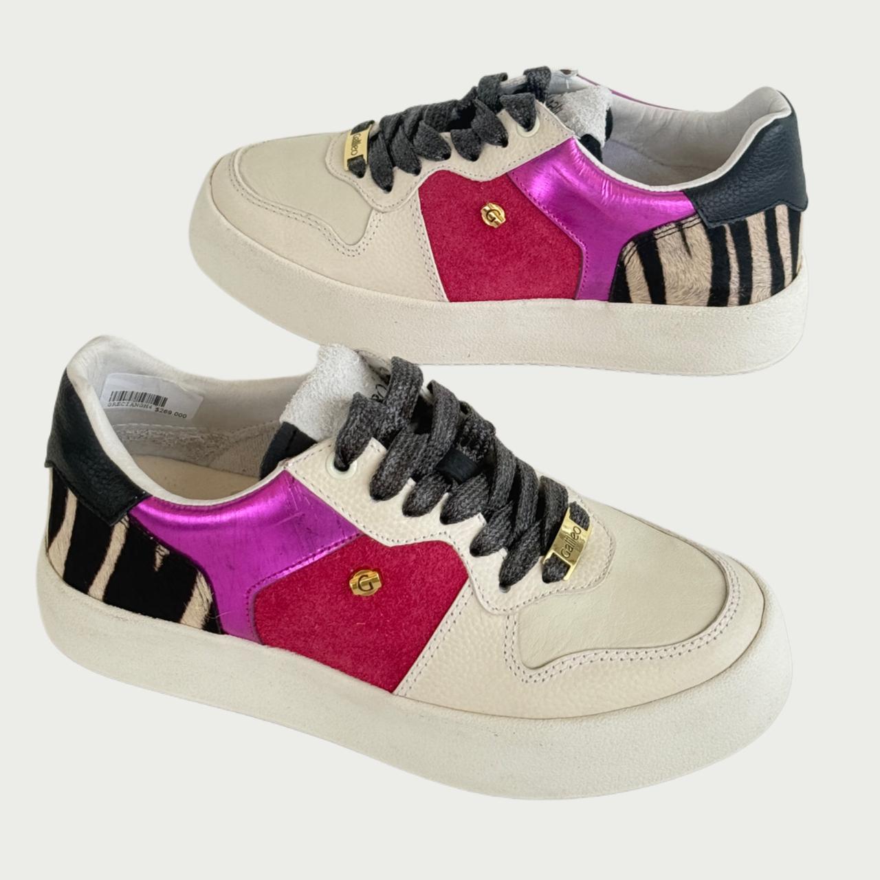 Tennis en cuero zebra x fucsia Ref: GRECIANGH4