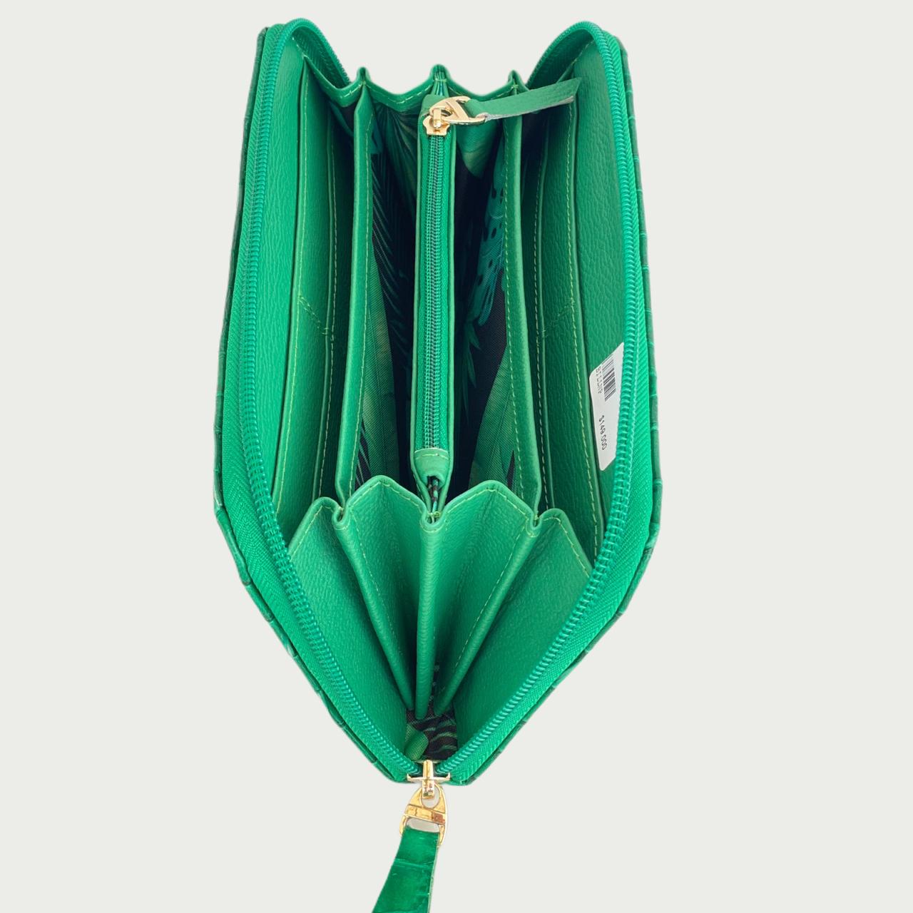 Billetera en cuero verde rectangular Ref: BILLNP