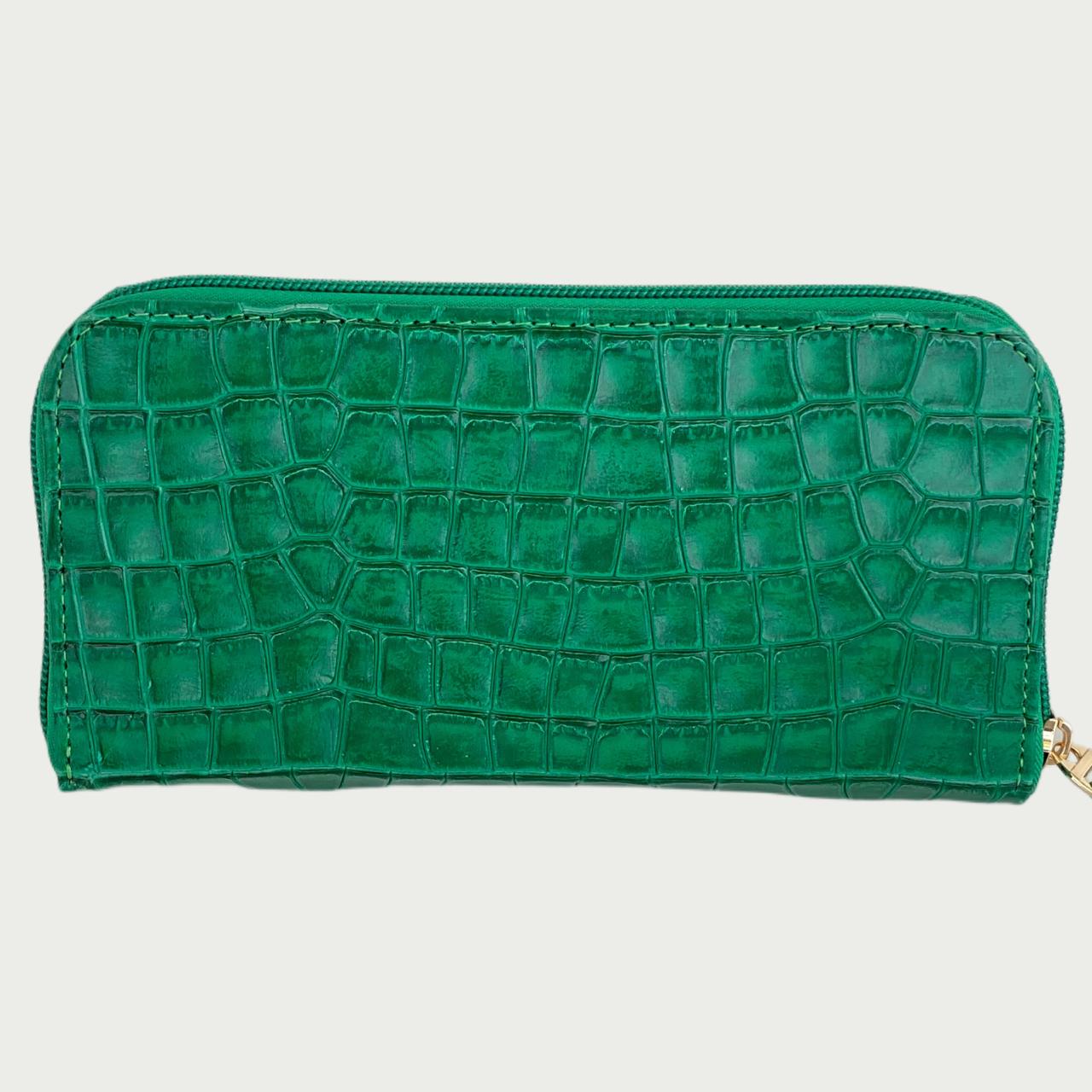 Billetera en cuero verde rectangular Ref: BILLNP