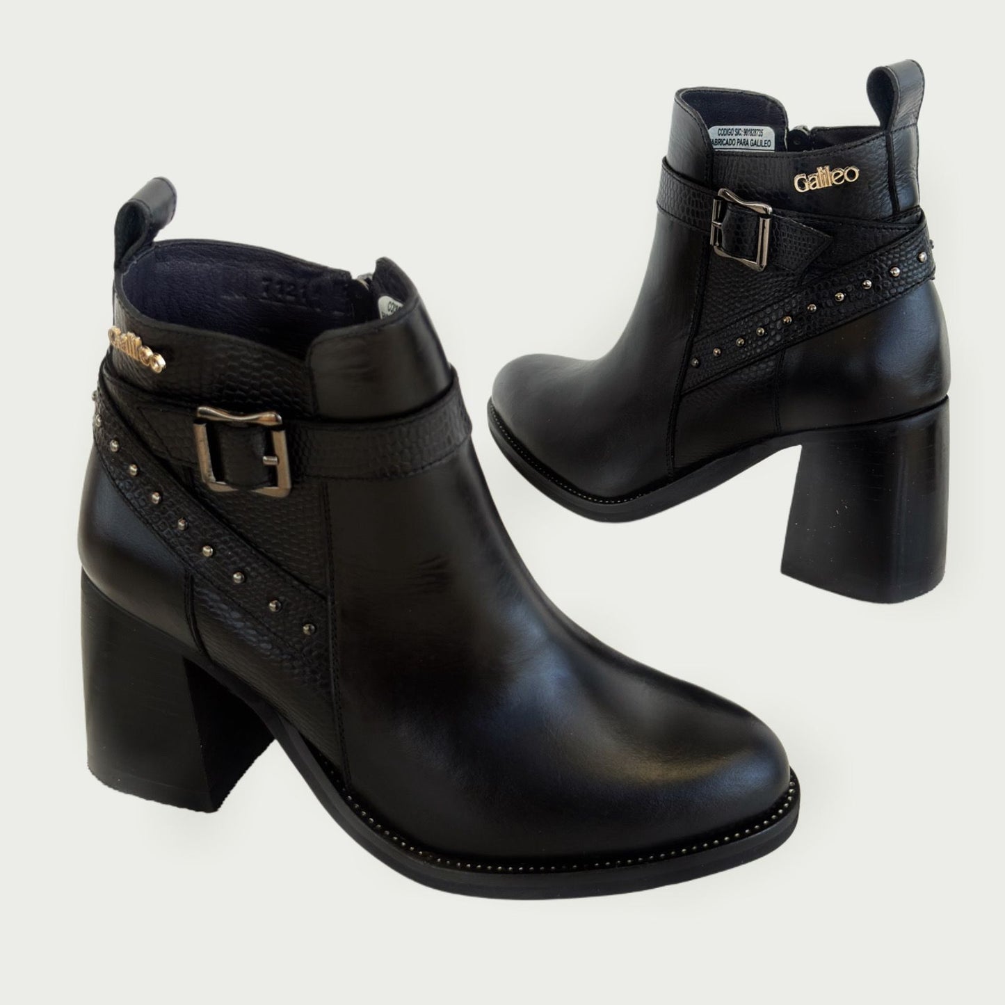 Botines en cuero negro Ref: 6318XP