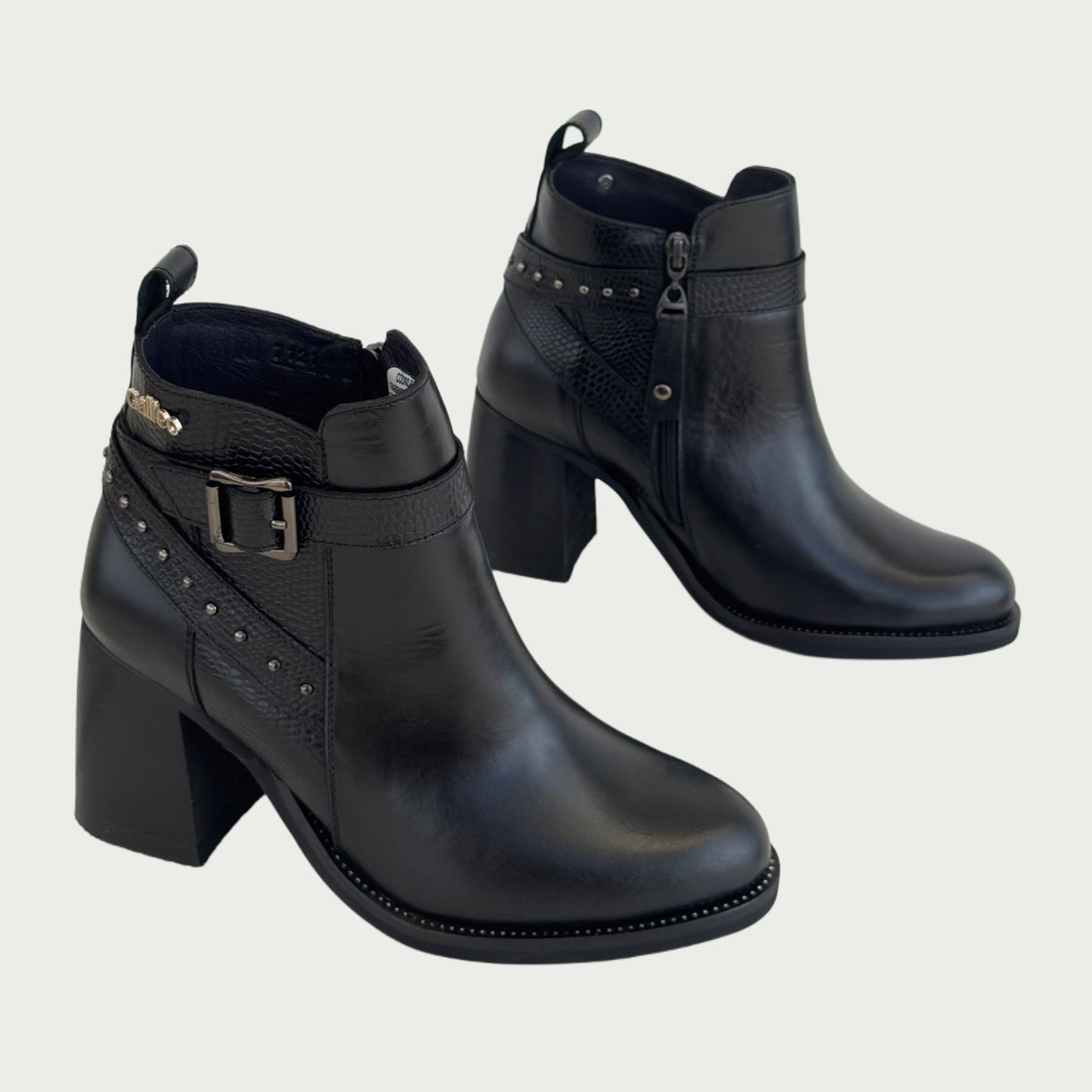 Botines en cuero negro Ref: 6318XP