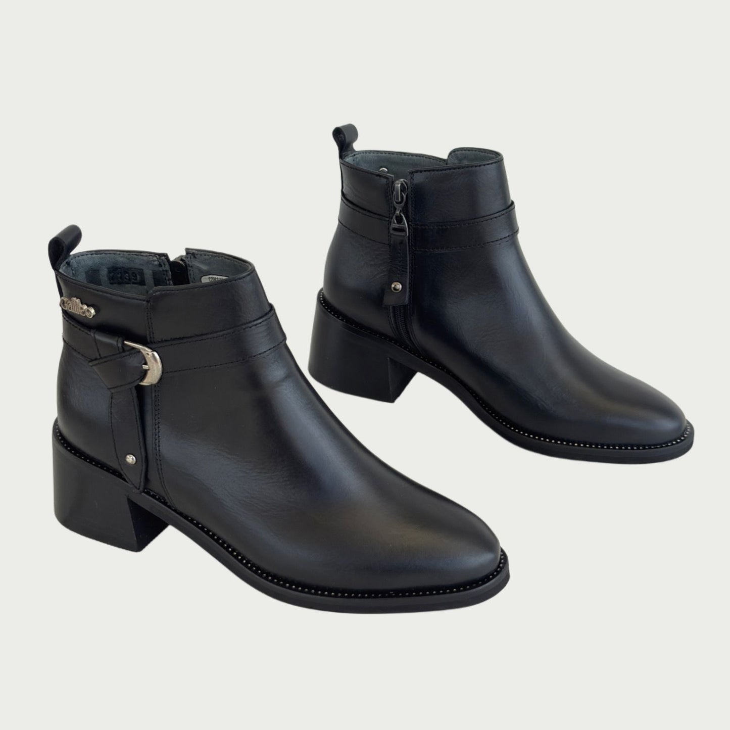 Botines en cuero negro Ref: 6482