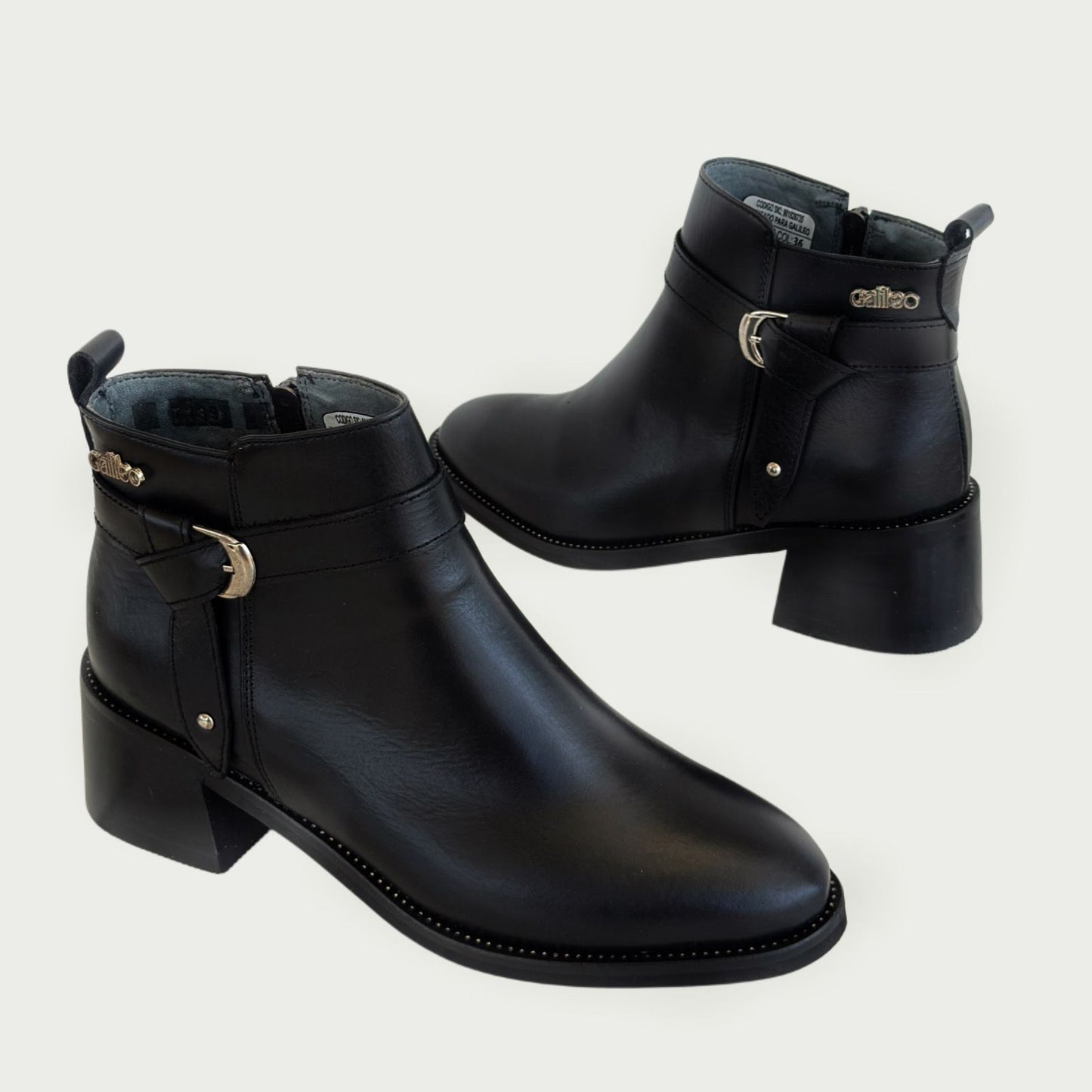 Botines en cuero negro Ref: 6482