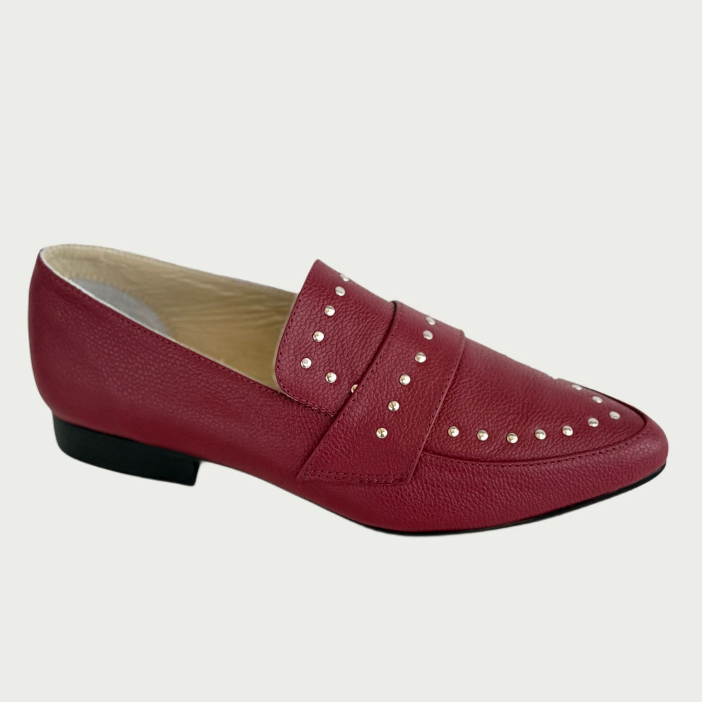 Mocasines en cuero amada vinotinto Ref: AMADAXPV