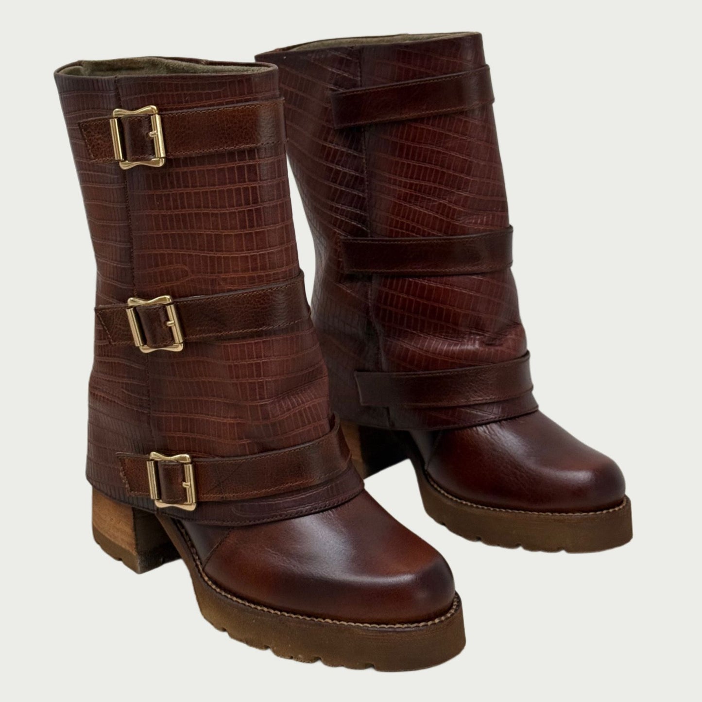 Botas en cuero miel Ref: 6396MMI
