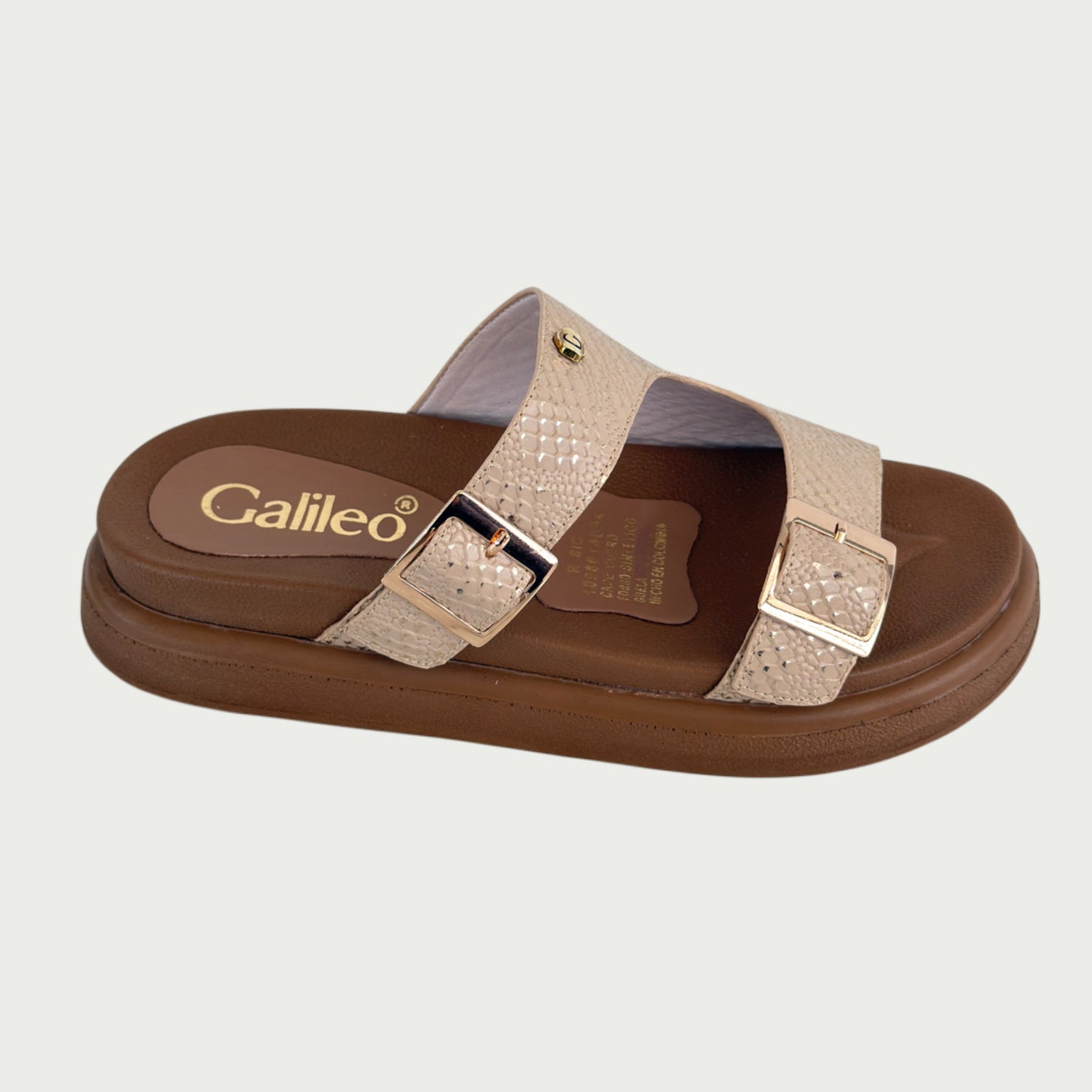 Sandalias en cuero grabado maní - beige Ref: P376ZPMA