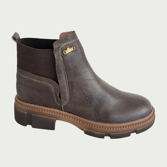 Botines en cuero café Ref: 1579ZPCF