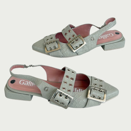 baletas en cuero gris Ref : 3832MPGR5