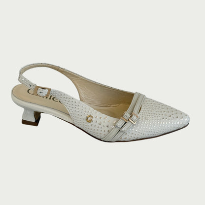 Zapatos en cuero beige x folia Ref: 5754WPTA