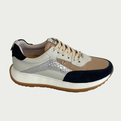 Tennis en cuero azul x taupe Ref: SD115WZC