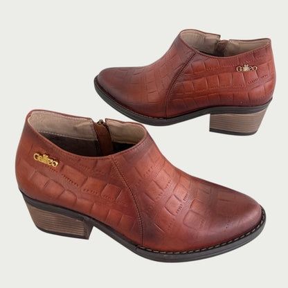 Botines en cuero ladrillo Ref: ANISAWPCO4