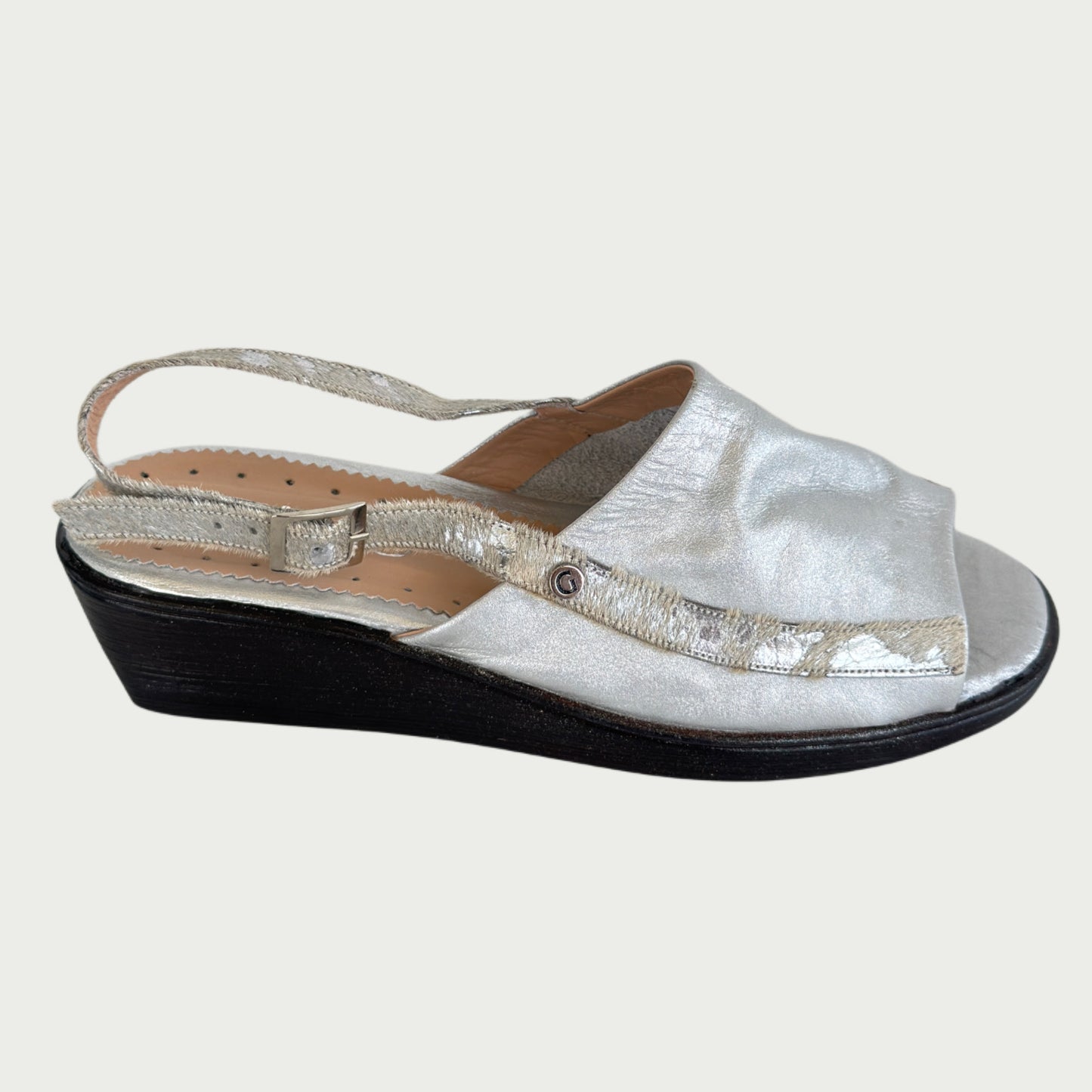 Sandalias en cuero plata Ref: 4133NPPL8