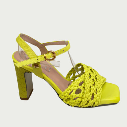 Sandalias en cuero verde limón Ref: 6068NLIM