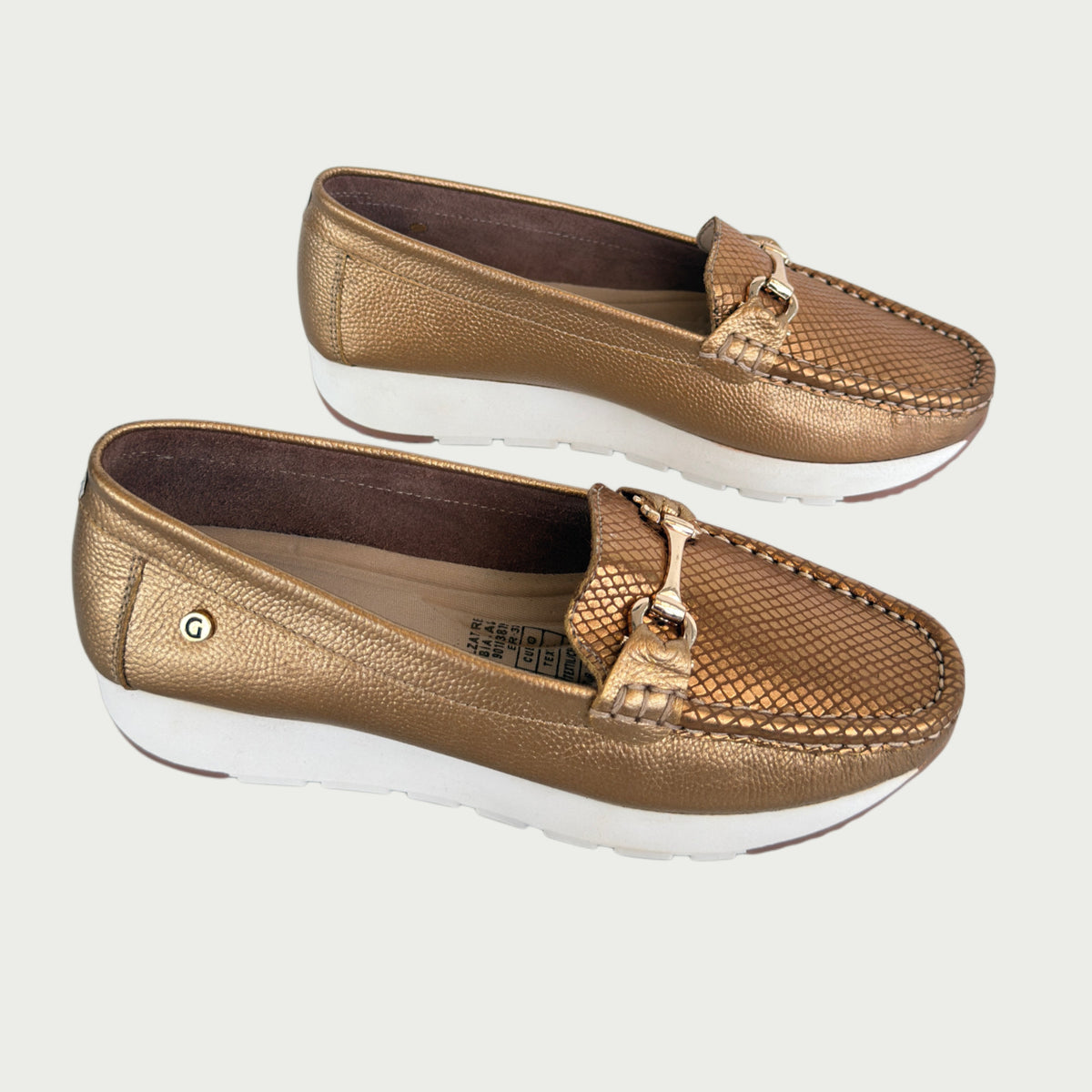 Mocasines en cuero bronce Ref: MOCASAPBR