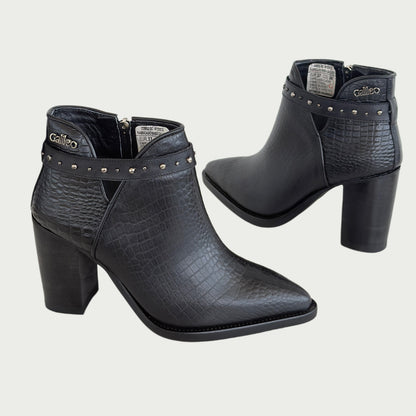 Botines en cuero negro Ref: 6425ZPNG